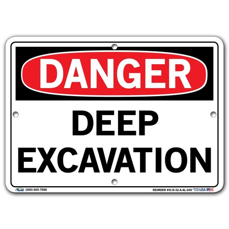 Vestil Aluminum Sign, 7-1/2" Height, 10-1/2" Width, Aluminum, Rectangle, English SI-D-32-A-AL-040